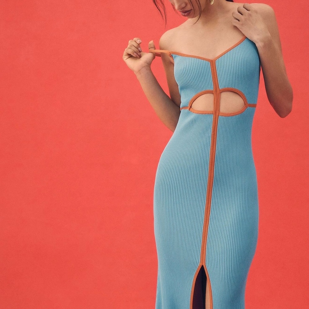 Anthropologie Siempre Contrast Midi Dress